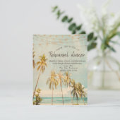 Retro Beach Palms Probediner Kaart (Staand voorkant)
