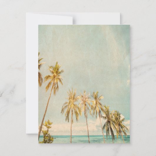 Retro Beach Palms repesial Dinner Kaart (Achterkant)