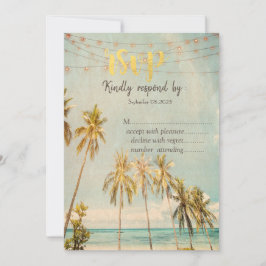 Retro Beach Palms RSVP Kaart