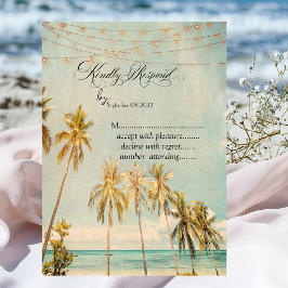 Retro Beach Palms RSVP Kaart