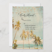 Retro Beach Palms RSVP Kaart (Voorkant)