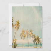 Retro Beach Palms Verloving Kaart (Achterkant)