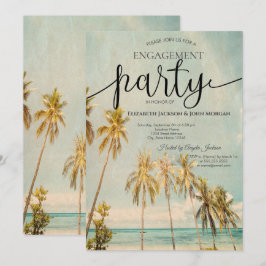 Retro Beach Palms Verloving Kaart