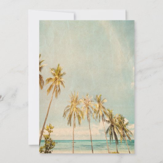 Retro Beach Palms Weddenschap Kaart (Achterkant)