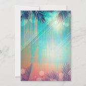 Retro BEACH PARTITY Sunny Palm Trees Summer Birthd Kaart (Achterkant)