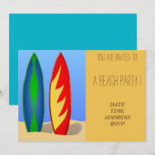 Retro Beach party kleurrijke surfplanken Kaart (Voorkant / Achterkant)
