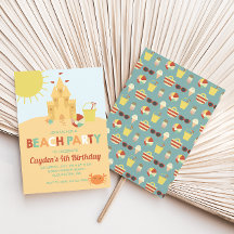 Retro Beach Party Summer Sand castle Birthday