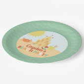 Retro Beach Party Summer Sand castle Birthday Papieren Bordje (Gekanteld)