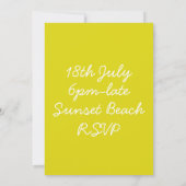 Retro Beach party sunset strand palm tree Invitati Kaart (Achterkant)
