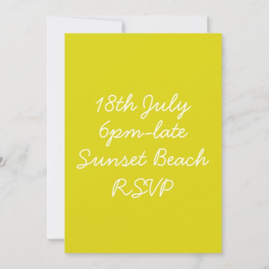 Retro Beach party sunset strand palm tree Invitati Kaart (Achterkant)