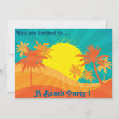 Retro Beach party sunset strand palomen Kaart (Voorkant)