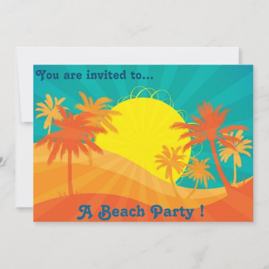 Retro Beach party sunset strand palomen Kaart (Voorkant)