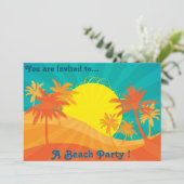 Retro Beach party sunset strand palomen Kaart (Staand voorkant)