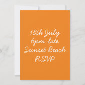 Retro Beach party sunset strand surf Kaart (Achterkant)