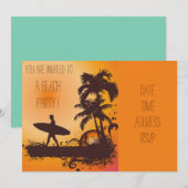 Retro Beach party sunset strand surfer Kaart (Voorkant / Achterkant)