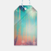 Retro BEACH PARTY Zonnige Palm Trees Party Favor Cadeaulabel (Achterkant)