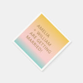 Retro Beach Pastels gradiënt uniek huwelijk Servet (Hoek)