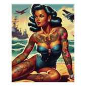 Retro Beach Pin-up Perfect Poster (Voorkant)