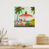 Retro Beach Poster (Keuken)