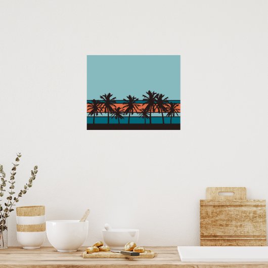 Retro Beach Poster (Keuken)