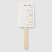 Retro Beach | Programma Ivory Wedding Hand Fan Handwaaier (Achterkant)