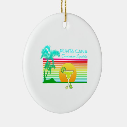 Retro Beach Punta Cana Margarita Keramisch Ornament (Rechts)