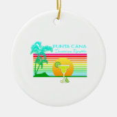 Retro Beach Punta Cana Margarita Keramisch Ornament (Voorkant)