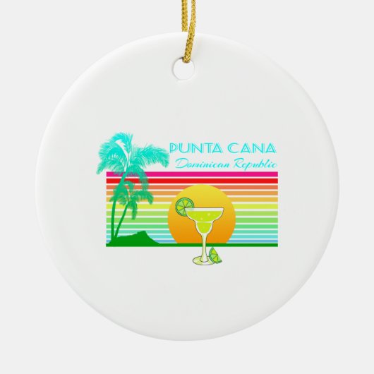 Retro Beach Punta Cana Margarita Keramisch Ornament (Voorkant)