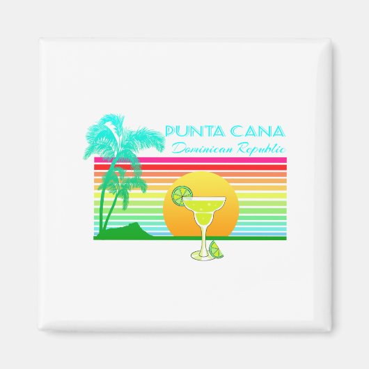 Retro Beach Punta Cana Margarita Magneet (Voorkant)