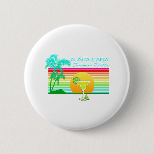 Retro Beach Punta Cana Margarita Ronde Button 5,7 Cm