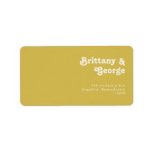 Retro Beach | RSVP-retouradres van Gold Wedding Etiket (Voorkant)