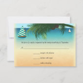 Retro Beach Scene Weddenschap RSVP-reactiekaart RSVP Kaartje (Voorkant)