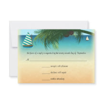 Retro Beach Scene Weddenschap RSVP-reactiekaart