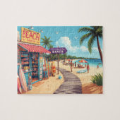 Retro Beach Shop & Boardwalk Vacation Scene Legpuzzel (Horizontaal)