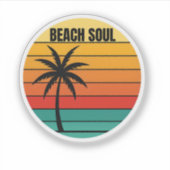 Retro Beach Sticker (Voorkant)