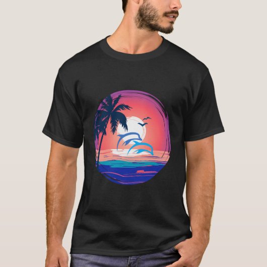 Retro Beach Sunset 1 T-shirt (Voorkant)