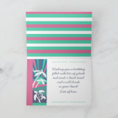 Retro Beach Sunset Happy Birthday wil Kaart (Binnen)