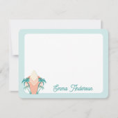 Retro Beach Surfboard Palm Tree Tropical Note Kaar Notitiekaartje (Voorkant)