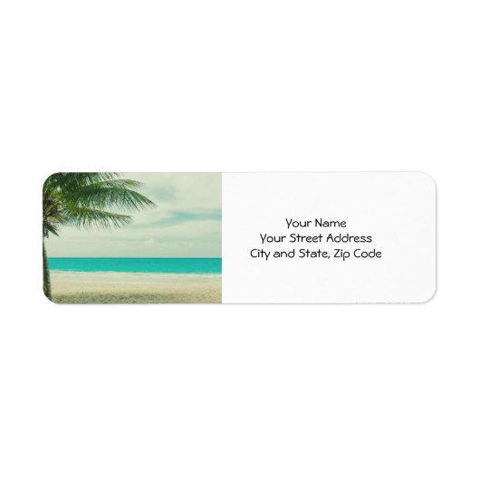 Retro Beach Thema Etiket (Voorkant)