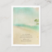 Retro Beach-thema oorbel houder Visitekaartje (Achterkant)