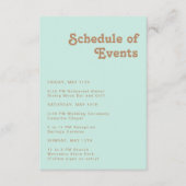 Retro Beach | Tijdschema Aqua Informatiekaartje (Voorkant)