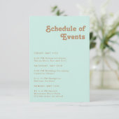 Retro Beach | Tijdschema Aqua Informatiekaartje (Staand voorkant)