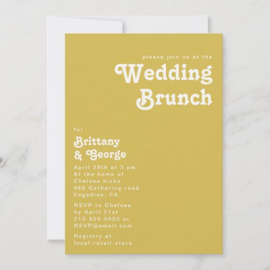 Retro Beach | Uitnodiging tot gouden weddenschappe (Voorkant)