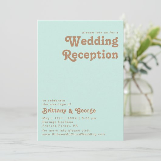 Retro Beach | Uitnodiging tot het ontvangen van Aq (Staand voorkant)