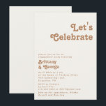 Retro Beach | Uitnodiging tot vieren in Ivoorkust<br><div class="desc">Dit retro strand | ivoor, laten we de uitnodiging vieren, is perfect voor je eenvoudige , kleurrijke tropische boho zomerfeest. Het unieke bohemische middeleeuwse lettertype geeft dit ontwerp een klassiek, minimalistisch hippiebeeld. Stel dat je op zoek bent naar een design dat heldere, rustige oceaankleuren bevat voor je creatieve 70's strandbruiloft....</div>