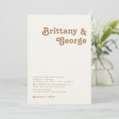 Retro Beach | Uitnodiging tot weddenschappen in Iv (Staand voorkant)