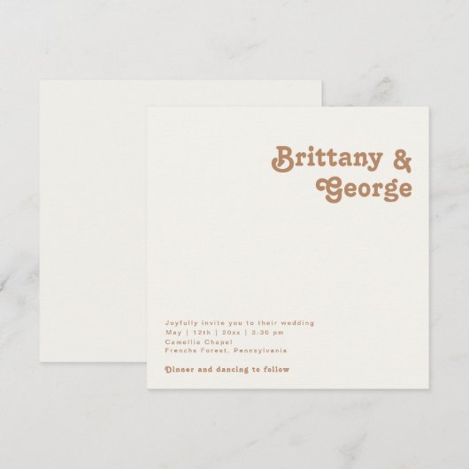 Retro Beach | Uitnodiging tot weddenschappen op he (Voorkant / Achterkant)