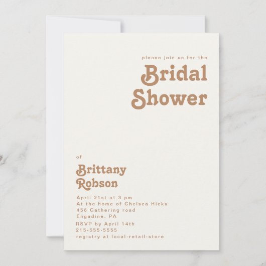 Retro Beach | Uitnodiging uit de Ivory Bridal-douc (Voorkant)