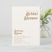 Retro Beach | Uitnodiging uit de Ivory Bridal-douc (Staand voorkant)