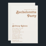 Retro Beach | Uitnodiging van de partij Ivory Bach<br><div class="desc">Dit retro strand | iory bachelorette party-uitnodiging is perfect voor je eenvoudige , kleurrijke tropische boho zomerfeest. Het unieke bohemische middeleeuwse lettertype geeft dit ontwerp een klassiek, minimalistisch hippiebeeld. Stel dat je op zoek bent naar een design dat heldere, rustige oceaankleuren bevat voor je creatieve 70's strandbruiloft. In dat hoesje...</div>